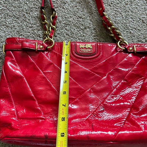 Coach Vibrant Red Leather Tote - Picture 6 of 7